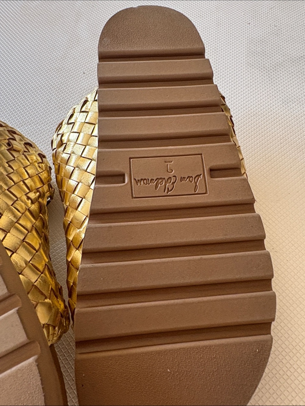 Sam Edelman Metallic Gold Braided Slide Sandals - Picture 3 of 4